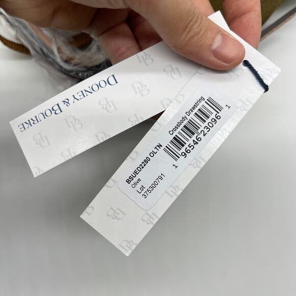 Dooney & Bourke Suede Drawstring Crossbody Olive Crossbody Handbags - Picture 13 of 15